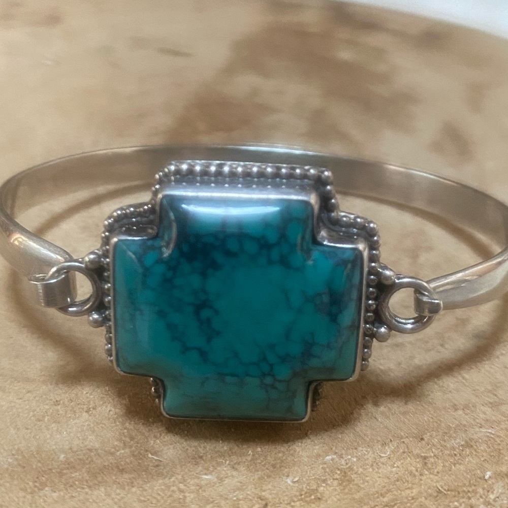 BARSE -Sterling silver & turquoise bangle